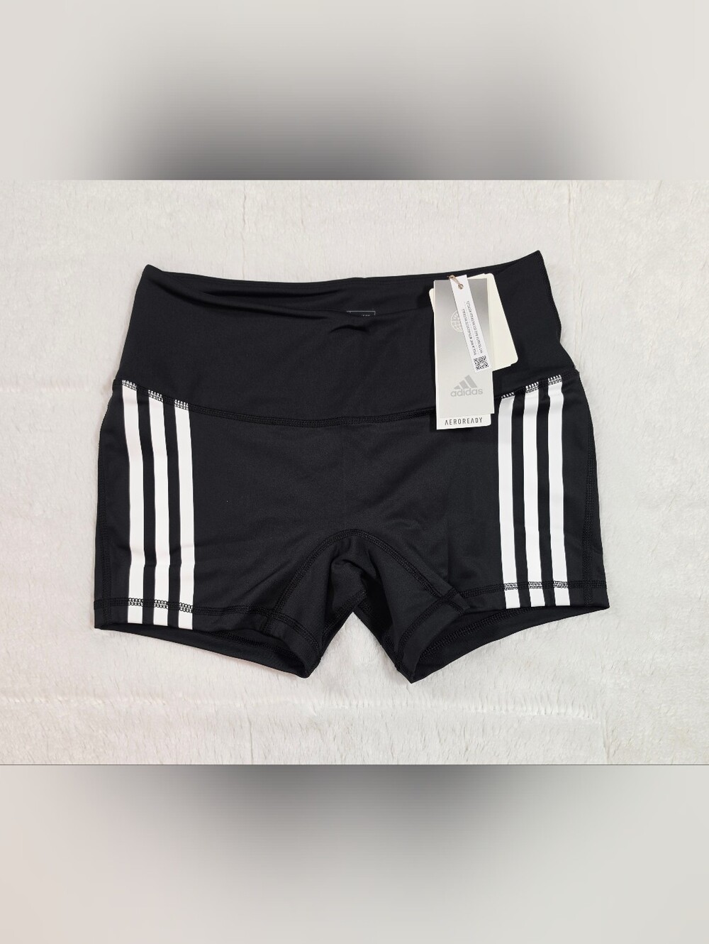 adidas Black Bike Shorts with White Triple Stripes(AD-20,21)